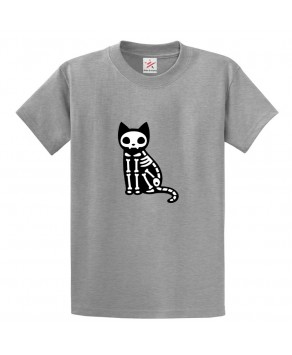 Skeleton Cat Classic Unisex Kids and Adults T-Shirt for Cat Lovers